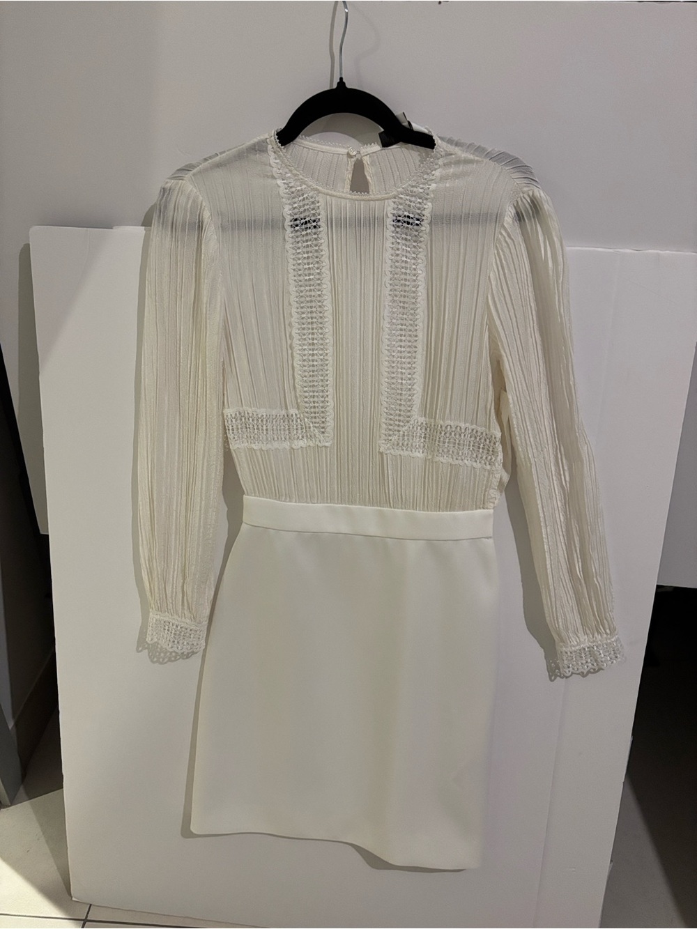 Reiss Ivory Long-Sleeve Pleated Bodice Dress - Will Drop by $20 if bought by 7/1